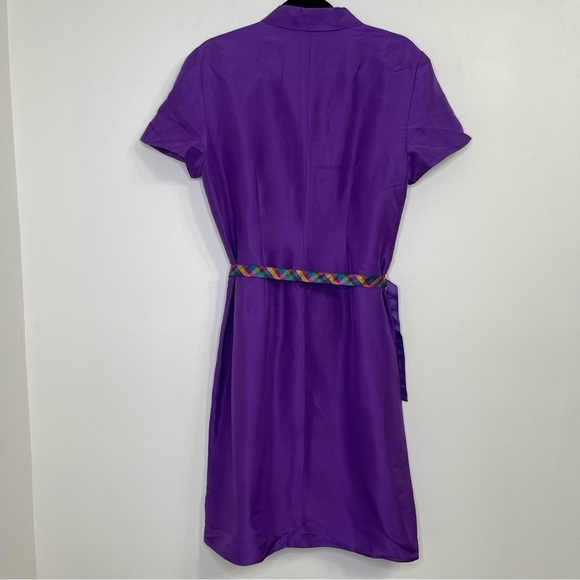 Spencer Jeremy Purple Silk Shirt Dress Size 12 - Picture 5 of 7